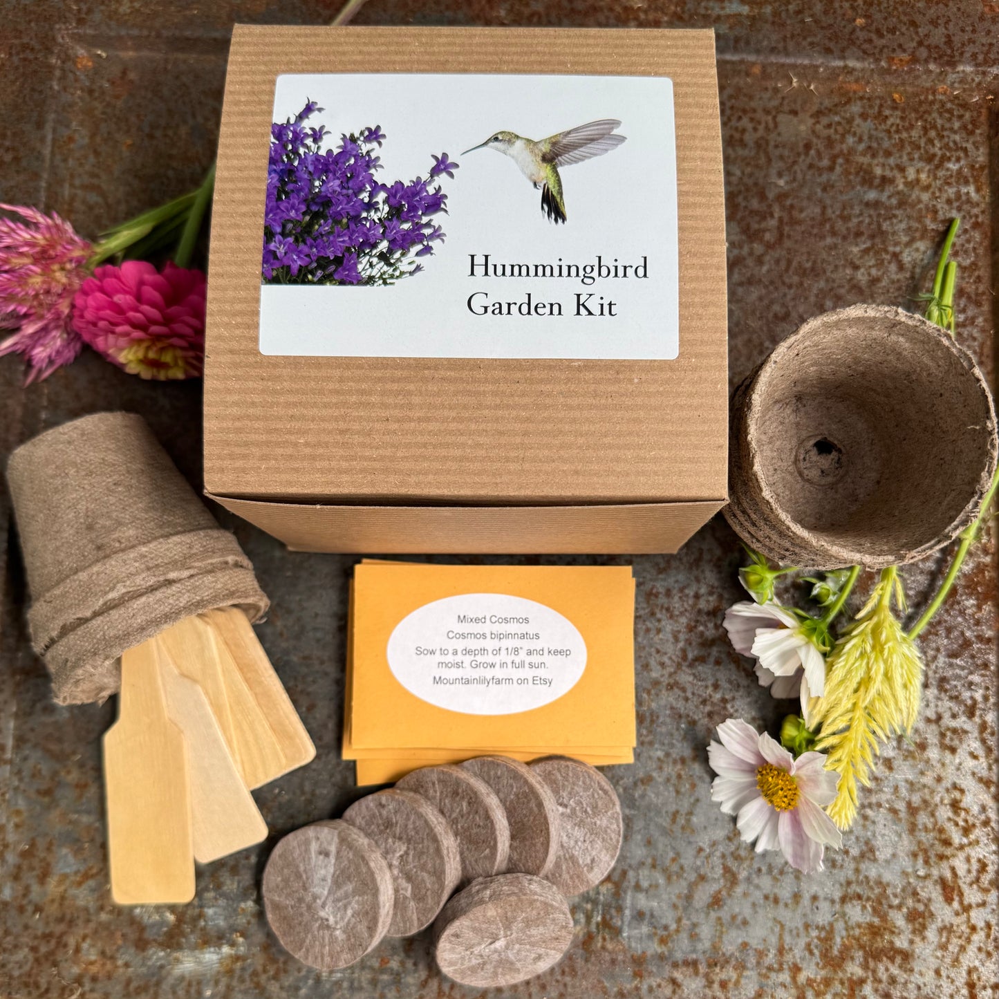 Hummingbird Garden Kit, Easy to Grow Flowers for Hummingbird Gardens